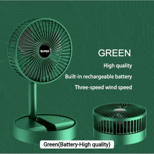 Compact Mini Foldable Multifunctional USB Rechargeable Fan with 3-Speed Wind, 180° Adjustable Angle and Ultra-Quiet Operation - Image 3