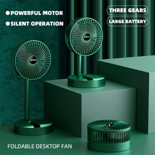 Compact Mini Foldable Multifunctional USB Rechargeable Fan with 3-Speed Wind, 180° Adjustable Angle and Ultra-Quiet Operation - Image 10