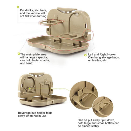 Multifunctional Easy To Install Foldable Car Travel Dining Tray - Image 8