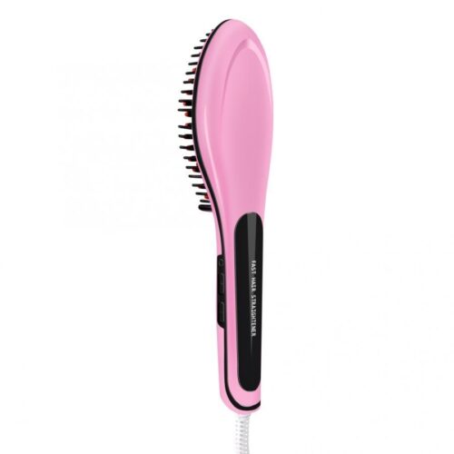 LCD Straightening Fast Smoothing Electric Hair Straightener Brush Ceramic Heating Temperature Display Hair Comb - Image 5