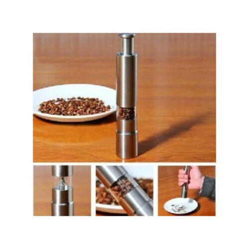 One Handed Operation Thumb Push High Quality Stainless Steel Spice Grinder - Image 2