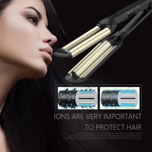 KEMEI Professional Hair Curler With 3 Barrels Big Wave Curling Iron Ceramic Hair Styling Tool - Image 3