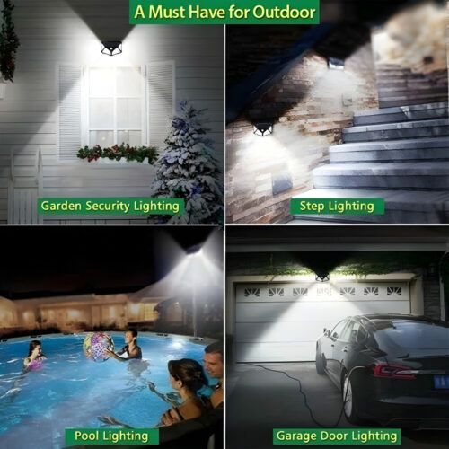 100 LEDs Rechargeable Motion Sensor Solar Interaction Waterproof Wall Lamp - Image 5