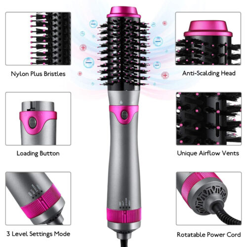 5 In 1 Detachable Hair Dryer Electric Blow Dryer Comb Negative Ion Straightener & Hair Curler - Image 6