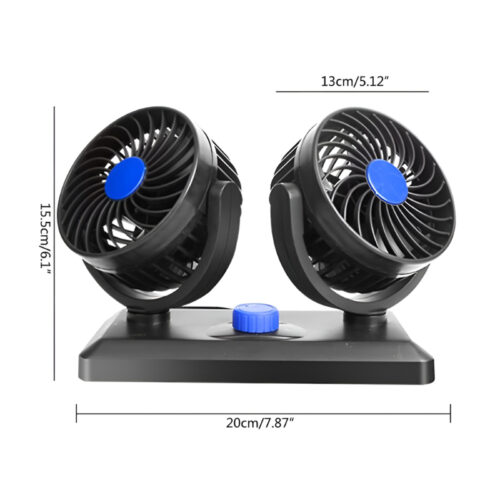 F30 Dual-Headed 360° Rotating Car Fan with Low Noise & Adjustable Airflow - Image 2