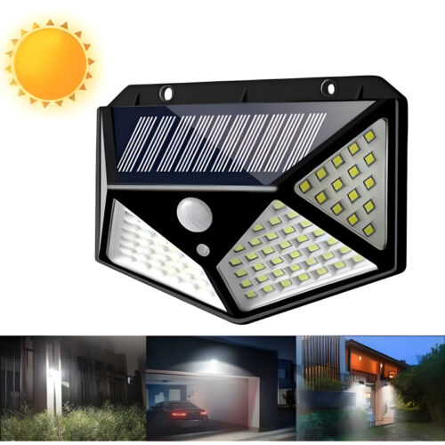 100 LEDs Rechargeable Motion Sensor Solar Interaction Waterproof Wall Lamp - Image 6