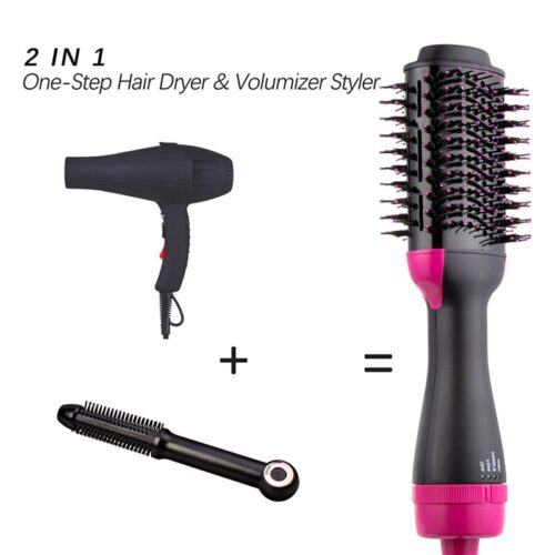 2 In 1 One Step Hair Dryer And Volumizer Warm Air Fast Styling Straightener & Curls Styler - Image 2