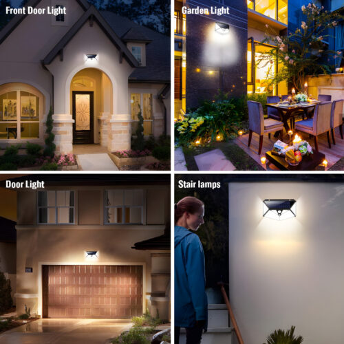100 LEDs Rechargeable Motion Sensor Solar Interaction Waterproof Wall Lamp - Image 13