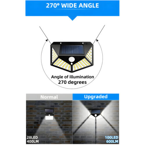 100 LEDs Rechargeable Motion Sensor Solar Interaction Waterproof Wall Lamp - Image 15