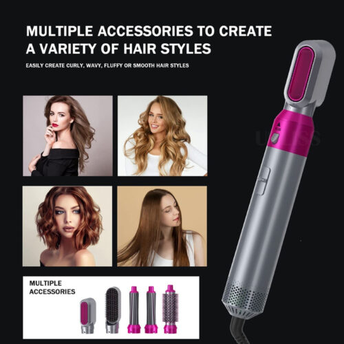 5 In 1 Detachable Hair Dryer Electric Blow Dryer Comb Negative Ion Straightener & Hair Curler - Image 11
