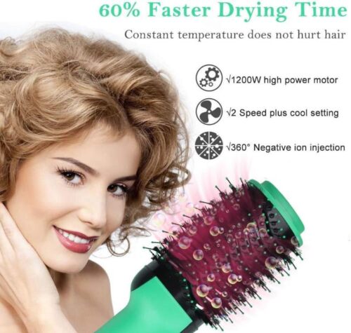2 In 1 One Step Hair Dryer And Volumizer Warm Air Fast Styling Straightener & Curls Styler - Image 7