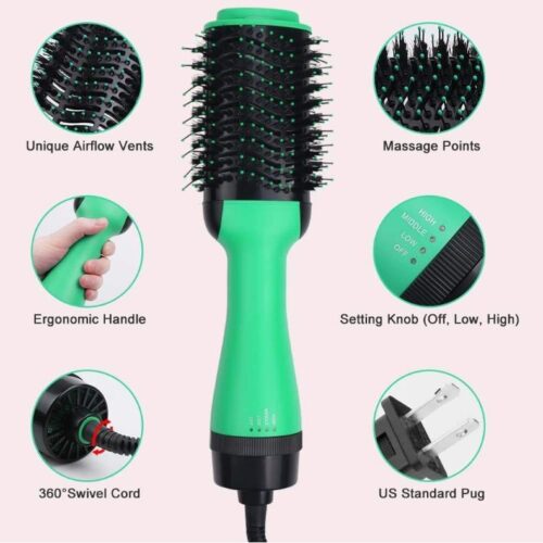 2 In 1 One Step Hair Dryer And Volumizer Warm Air Fast Styling Straightener & Curls Styler - Image 8