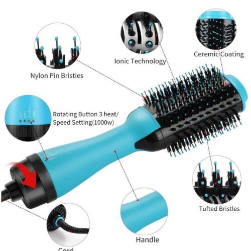 2 In 1 One Step Hair Dryer And Volumizer Warm Air Fast Styling Straightener & Curls Styler - Image 10