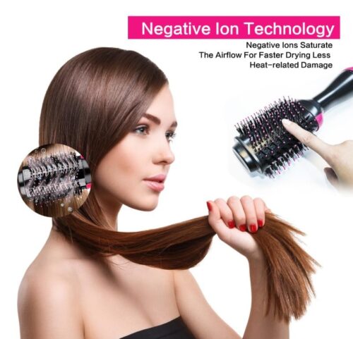 2 In 1 One Step Hair Dryer And Volumizer Warm Air Fast Styling Straightener & Curls Styler - Image 4