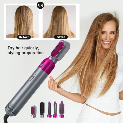5 In 1 Detachable Hair Dryer Electric Blow Dryer Comb Negative Ion Straightener & Hair Curler - Image 13