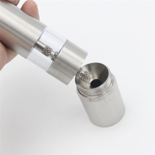 One Handed Operation Thumb Push High Quality Stainless Steel Spice Grinder - Image 16