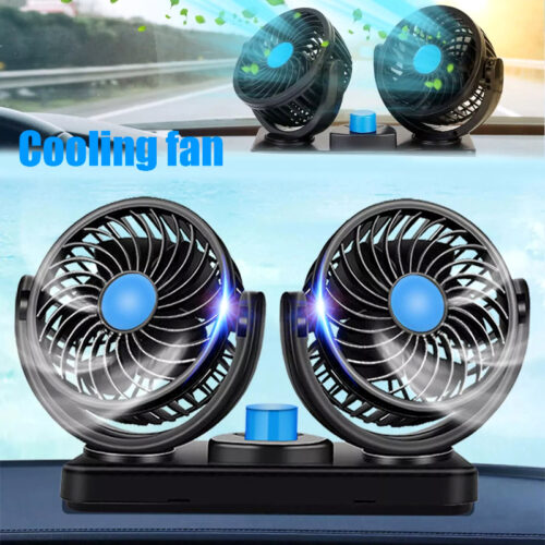 F30 Dual-Headed 360° Rotating Car Fan with Low Noise & Adjustable Airflow - Image 3