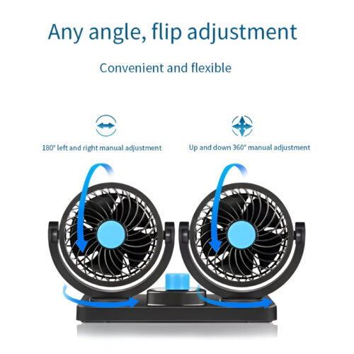 F30 Dual-Headed 360° Rotating Car Fan with Low Noise & Adjustable Airflow - Image 7