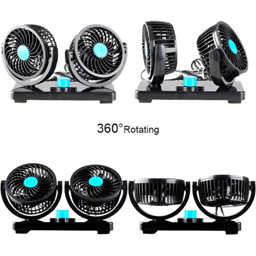 F30 Dual-Headed 360° Rotating Car Fan with Low Noise & Adjustable Airflow - Image 11